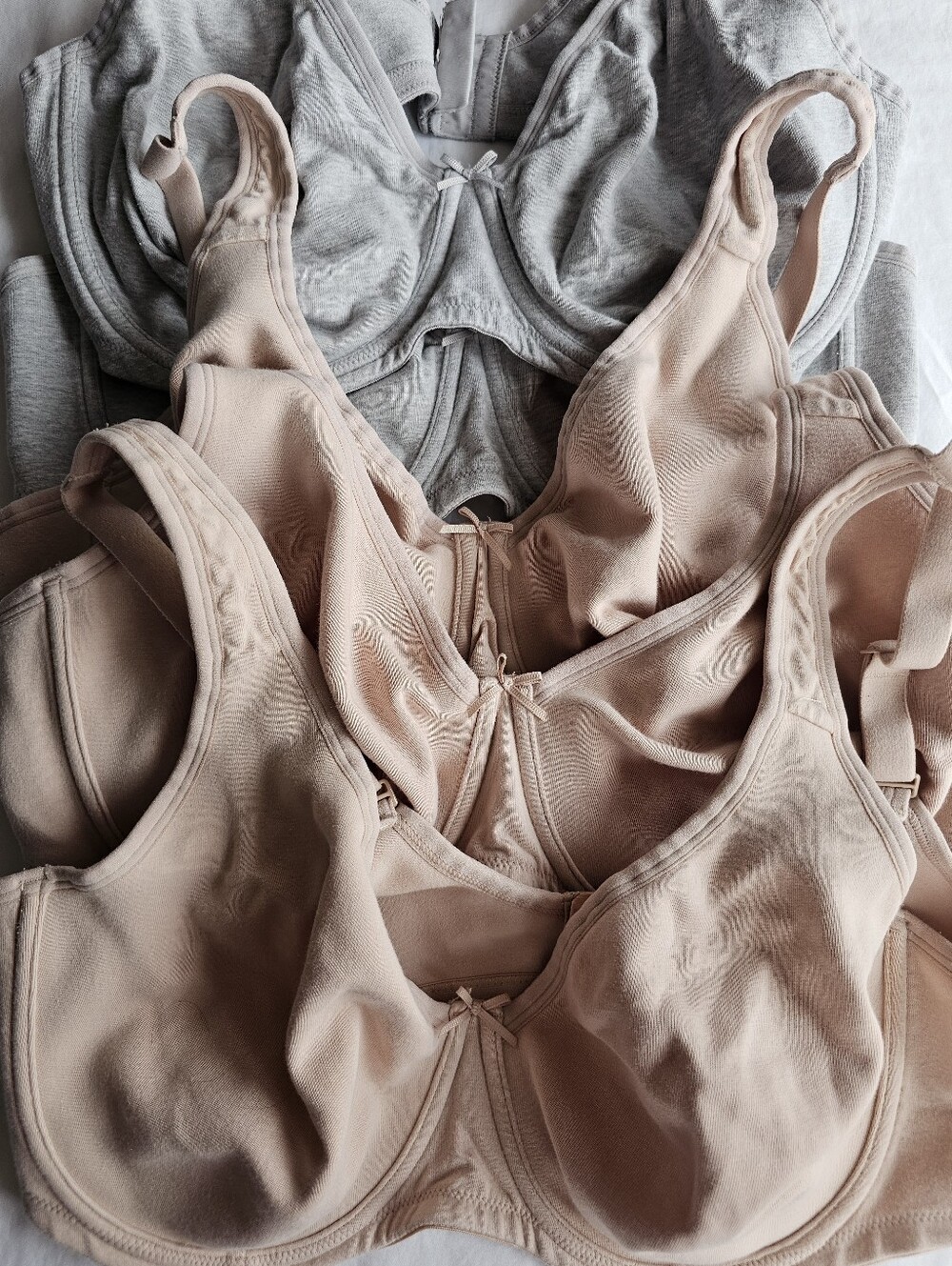 Lot of 5 Fruit of The Loom Nude and Gray Full Coverage Underwire Bras 44C